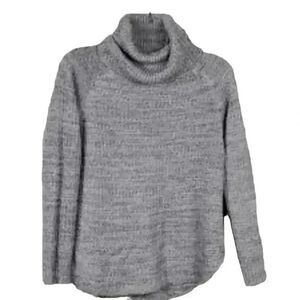 It's Our Time Women's Heather Gray Acrylic/Poly Knit Cowl Neck Sweater